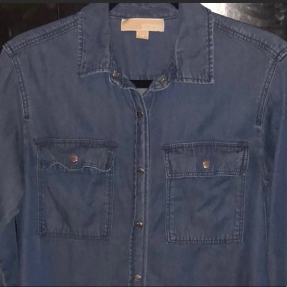 Michael Kors Denim Shirt Size Large - Picture 3 of 9